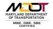 Maryland Department of Transportation logo, certification text.