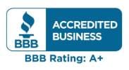 BBB accredited business badge, rating A+.