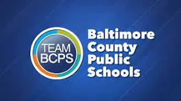 Baltimore County Public Schools logo on blue.