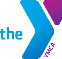 YMCA logo with blue and purple design.